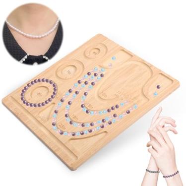Imagem de Quadro de contas para fazer joias, pulseira de bambu e placa de medição de colar, bandeja de miçangas para fazer pulseiras, ferramenta de fabricação de joias DIY, placa de design de joias de vários