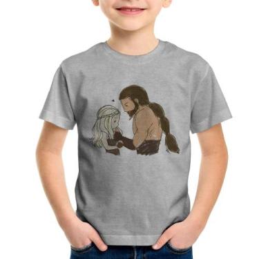 Imagem de Camiseta Infantil Khal Drogo e Daenerys Targaryen - Foca na Moda, Cinz