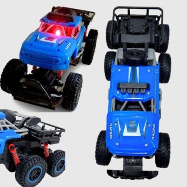 Imagem de Carrinho Controle Remoto Carro 4x4 Brinquedo Recarregável Azul - Yufei