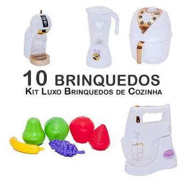 Imagem de Kit Infantil Air Fryer Batedeira Frutas Cafeteira 10pç - CLICKCOMPRAS 