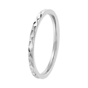 Imagem de Anel Geométrico Fino Em Aço Titânio Banho De Ouro Para Mulheres, Joias