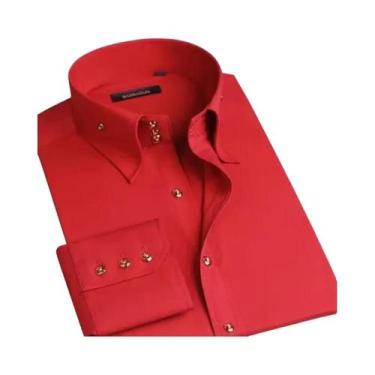 Imagem de Camisa Social Masculina Branca Slim Fit De Manga Longa Com Gola E Botõ