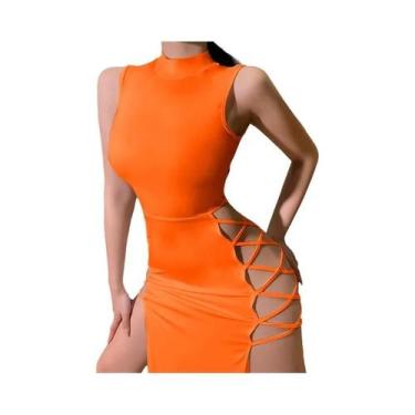 Imagem de Vestido Bandage Preto Elegante Sem Mangas Para Mulheres, Sexy, Costas 