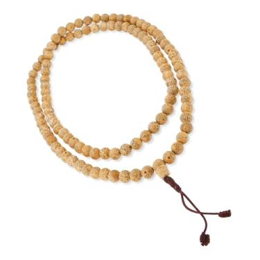 Imagem de EDMIRIA Contas de oração budista Bodh Gaya Mala 108 contas de oração budista japonesa Bodhi Mala para meditação e ioga, 9mm, Madeira, Sem Pedra Preciosa