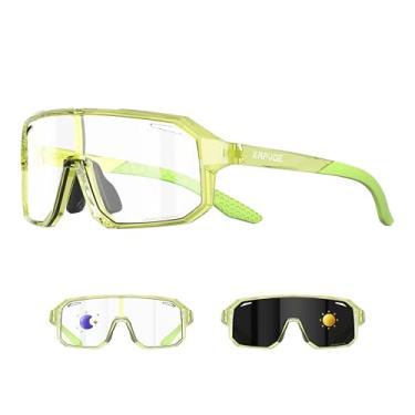 Imagem de KAPVOE Óculos de sol fotocromáticos de beisebol infantil para meninos e meninas jovens óculos esportivos UV400 TR90 armação tênis softball ciclismo 13 amarelo transparente