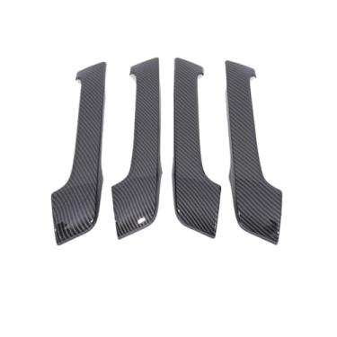 Imagem de Abs Fibra De Carbono Carro Interior Maçaneta Da Porta Capa Guarnição Adesivos Compatíveis Com Toyota Land Cruiser Prado 150 2010-2018 Acessórios Interiores(Carbon Fiber)