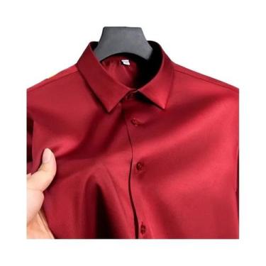 Imagem de Camisa Masculina Branca Brilhante Sem Necessidade De Passar, Resistent