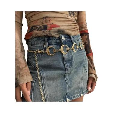 Imagem de Cinto De Cadeia De Alta Cintura Estilo Punk Hip Hop Feminino Design Vi