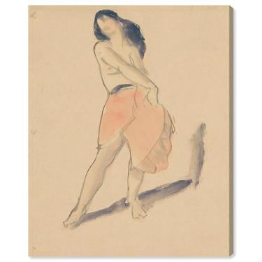 Imagem de Art Remedy Dançarina em uma saia vermelha, estatueta vintage, envolvida em galeria, 50,8 cm x 61 cm