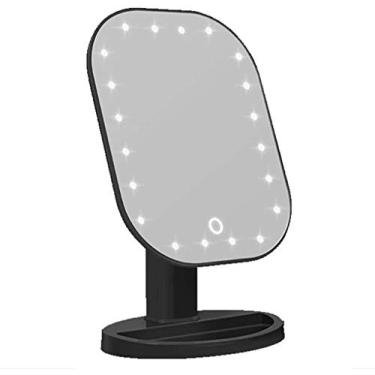Imagem de U5GAAALPPQ9 Espelhos Vaidade de banheiro com luzes para maquiagem 180° Maquiagem ajustável com luz LED sensível ao toque Mesa (Cor: , Tamanho: 27 * 16,8 * 12 cm)