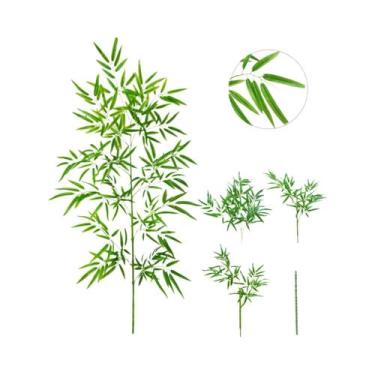 Imagem de Grandes Folhas De Bambu Verde Artificial De 120-240cm, Plantas Falsas 