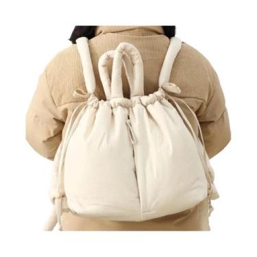 Imagem de Mochila Feminina Leve Com Alça Superior E Cordão, Bolsa De Ombro Macia