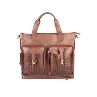 Imagem de Bolsa para notebook de couro croco Jaque-Feminino