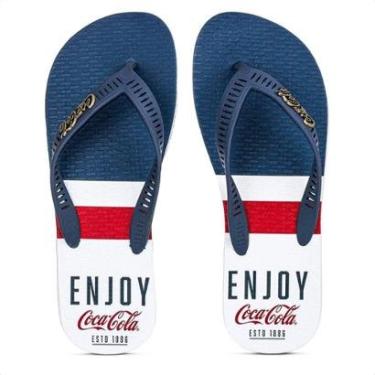 Imagem de Chinelo Coca Cola Enjoy Azul Marinho e Branco - Masculino-Masculino