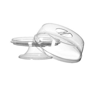 Imagem de Porta Bolos Em Acrílico Com Pedestal Suporte Torta C/ Tampa - TRES TRI