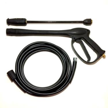 Imagem de Kit Gatilho + Mangueira Nylon 5M + Lança Tubeira Bico Leque para Lavaj