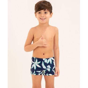 Imagem de Sunga Boxer Infantil Estampa Folhagem - APNEIA, Estampa folhagem 26, M