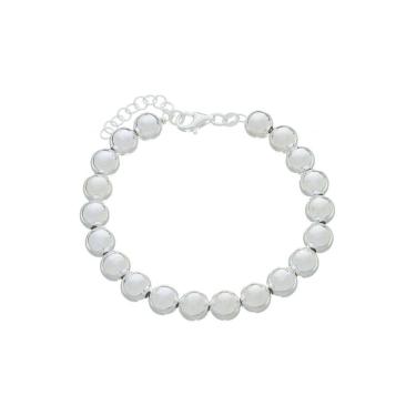 Imagem de Pulseira Com Bola 8mm Grossa De Prata 925