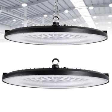 Imagem de Kit Com 2 Luminárias LED High Bay De 200W, 22000lm, AC100–265V, Longa Vida Útil De 50.000h, Super Brilhantes, IP65 À Prova D'Água Para Fábricas, Academias E Garagens(1pc,100w)