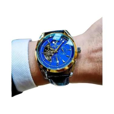 Imagem de Relógio Mecânico Automático Masculino Com Design Hemisférico E Fase Lu