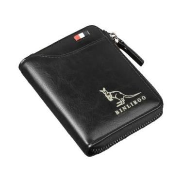 Imagem de Carteira Masculina De Couro Genuíno, Porta-cartões RFID, Bolsa De Moed