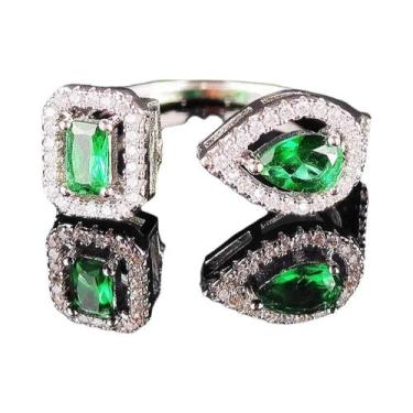 Imagem de Anel De Cobra Verde Prateado Em Ouro Rosê Para Mulheres, Joia Gótica M