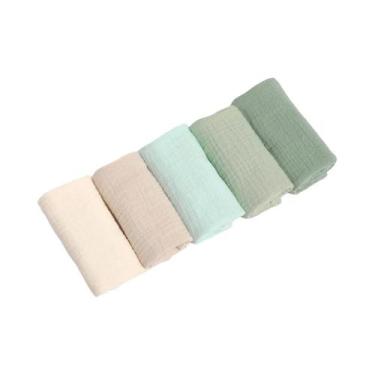 Imagem de Toalhas De Algodão Absorventes Para Bebês Em 6 Camadas, 5 Peças, Panos