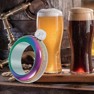 Imagem de Cantil de pulseira para mulheres 304 em aço inoxidável 304 cantil de pulseira decorativo criativo com tampa de strass frasco de festa presente para mulheres meninas festa de aniversário