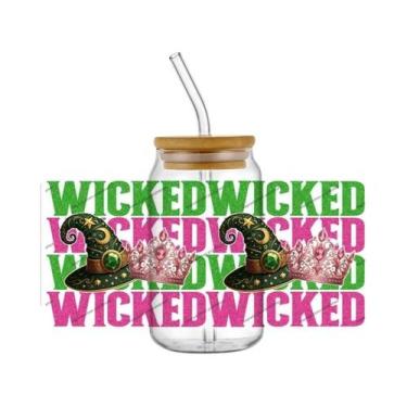 Imagem de Adesivos 3D UV DTF Wicked Elphaba 16oz Para Copos, Canecas E Garrafas 