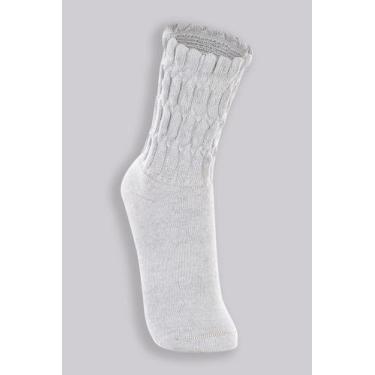 Imagem de Meia Aeróbica Cano Médio Feminina Algodão Lupo 4810., 33 a 36, Cinza