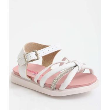 Imagem de Sandália Infantil Strass Molekinha Branco-00084, 22, Branco