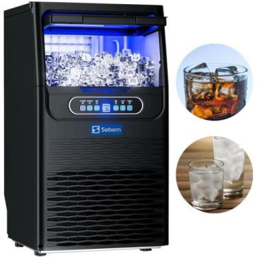 Imagem de Máquina de Fazer Gelo Industrial 40 Kg Sebem Compacta Aço Inox 220V