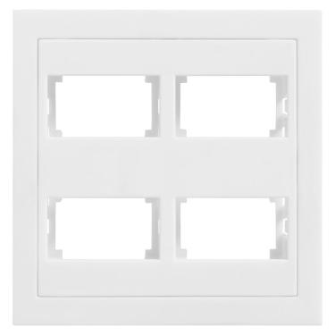 Imagem de Placa 4x4 Para 4 Módulos com Suporte Cinza Fosco Ekc30000-42 Dicompel Placa 4x4 4 Módulos com S