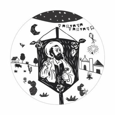 Imagem de Painel de Tecido Sublimado Redondo Painel Festa Junina Cordel Arraiá S