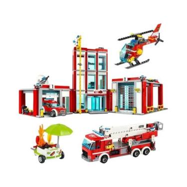 Imagem de Conjunto De Blocos De Montar Da Estação De Bombeiros Da Cidade 60110 C