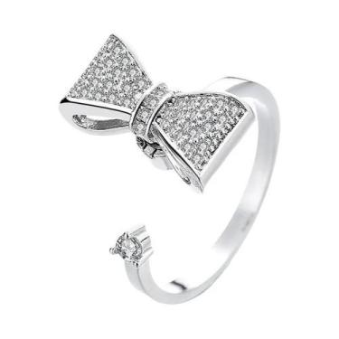 Imagem de Anel Giratório De Luxo Para Meninas Com Cristais E Borboleta, Joia Ant