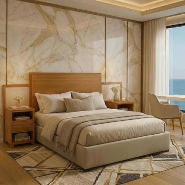 Imagem de Cabeceira Modular Ajustável Para Cama Queen E Casal Com Criados Inclus