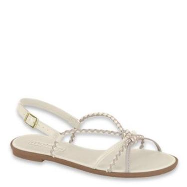 Imagem de Sandália Feminina Rasteira Leve Conforto Estilo Moleca - Nude/Creme - 39-Feminino