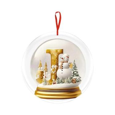 Imagem de Bola De Cristal Amarela De Acrílico Para Decoração De Árvore De Natal,