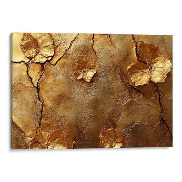 Imagem de Quadro Dourado Encanto das Flores Eternas - Mioquadros, 90x60 cm, Bord