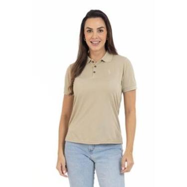 Imagem de Camisa Gola Polo Feminina Leve Botões Dia a Dia Piquet-Feminino