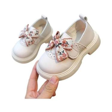 Imagem de Sapatos De Couro Para Meninas Estilo Mary Jane Com Bordado E Laço Casu