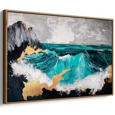 Imagem de Quadro decorativo Mar Abstrato - Mioquadros, 120x80 cm, Tabaco