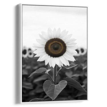 Imagem de Quadro decorativo Girassol Solitário em Campo de Sombras - Art Canvas,