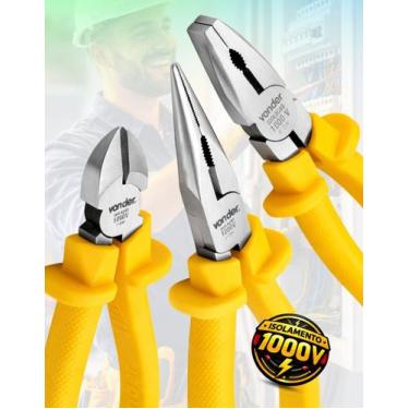 Imagem de Jogo 3 alicates universal corte bico 1000v vonder - 3662100003