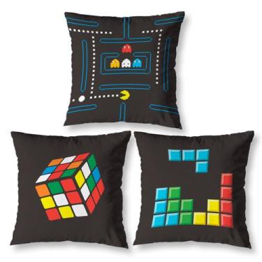 Imagem de Kit 3 Capa de Almofada Estampadas Infantil 40cm x 40cm Zíper invisível