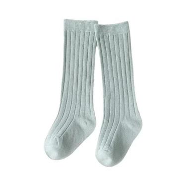 Imagem de Meias De Algodão Para Bebês Meninos E Meninas Até O Joelho Respiráveis