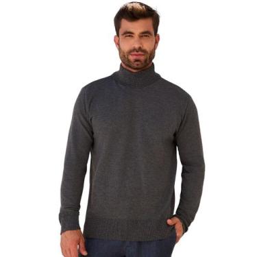 Imagem de Blusa de Frio Masculino Sueter de Tricô Gola Alta Estilosa - Baronesa 