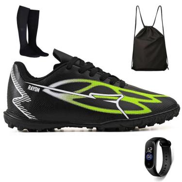 Imagem de Chuteira Futebol Society Sintetica Campo Grama Sintetica + Mochila + Meião e Relogio Adulto-Unissex