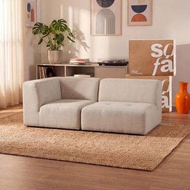 Imagem de Sofá 2 lugares Modular Sofá na Caixa em Boucle com 2 Módulos 1,72m 1 B